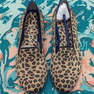 Rothy's Leopard Print Flats with Blue Accents